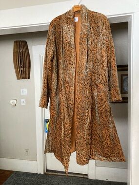 BB Dakota Rust Paisley Burnout Velvet Long Robe